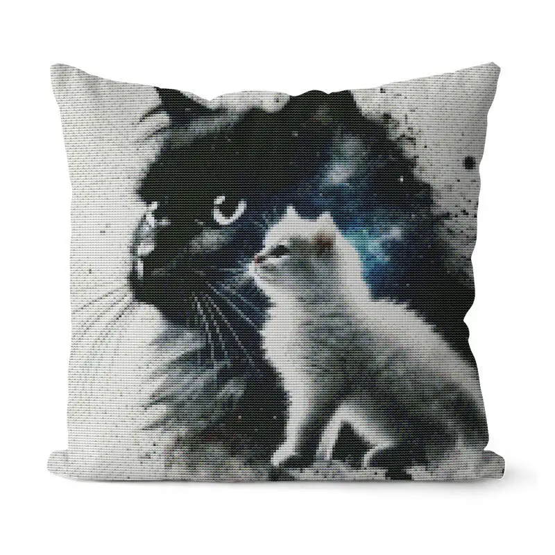 

Подушка для вышивки крестом с изображением совы, цветок, животное, холст с принтом, лист, 11CT, хлопковая нить, украшение для шитья, спальни