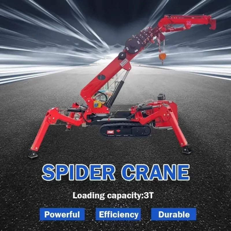 Mini Crawler Spider Crane 1.2 Ton Wireless Remote Control Electric Engine Portable Lift Warehouse Construction Projects Hot Sale