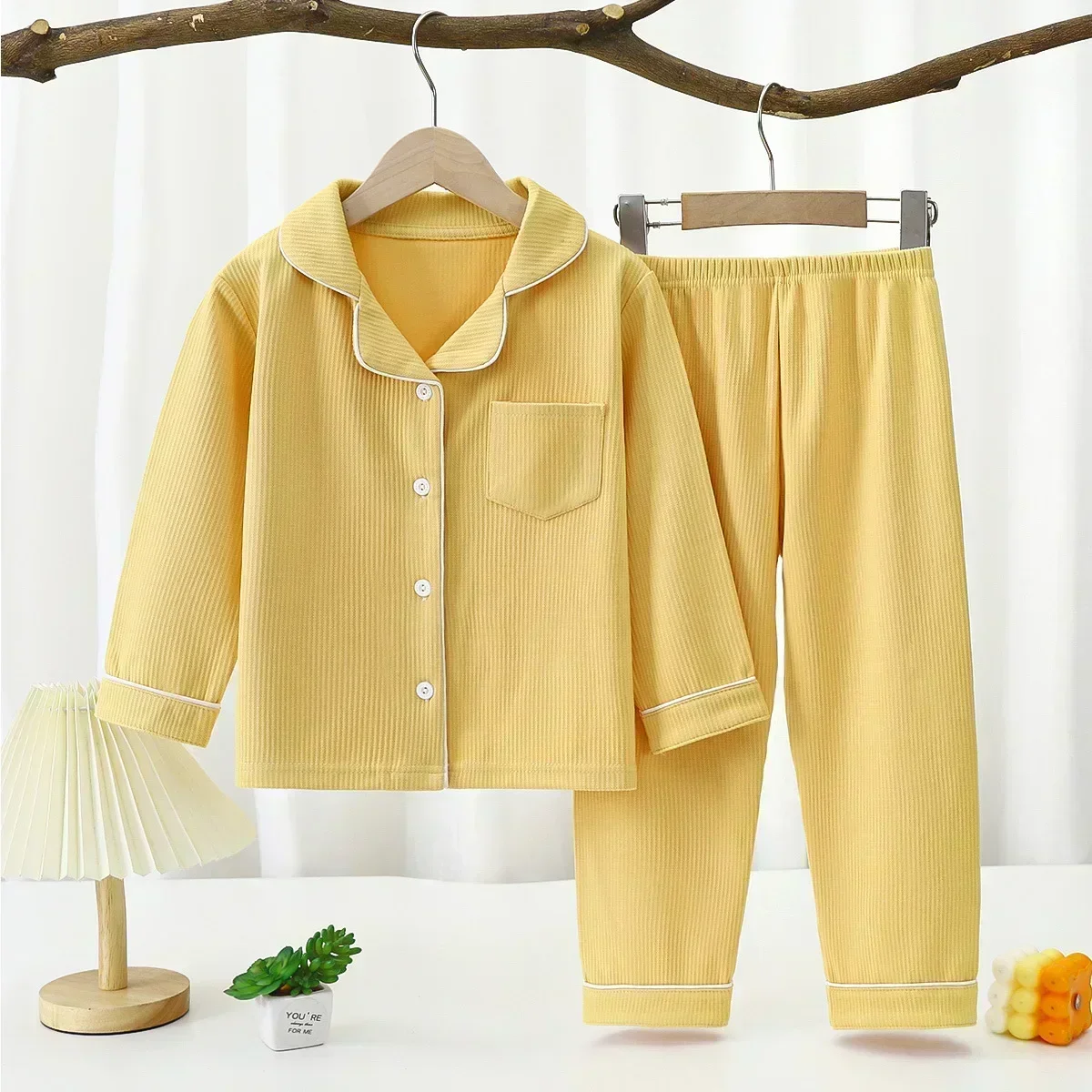 Conjuntos de Pijamas para bebés y niñas, ropa de dormir de algodón para el hogar, ropa de dormir de otoño para niños, ropa de interior para niños,