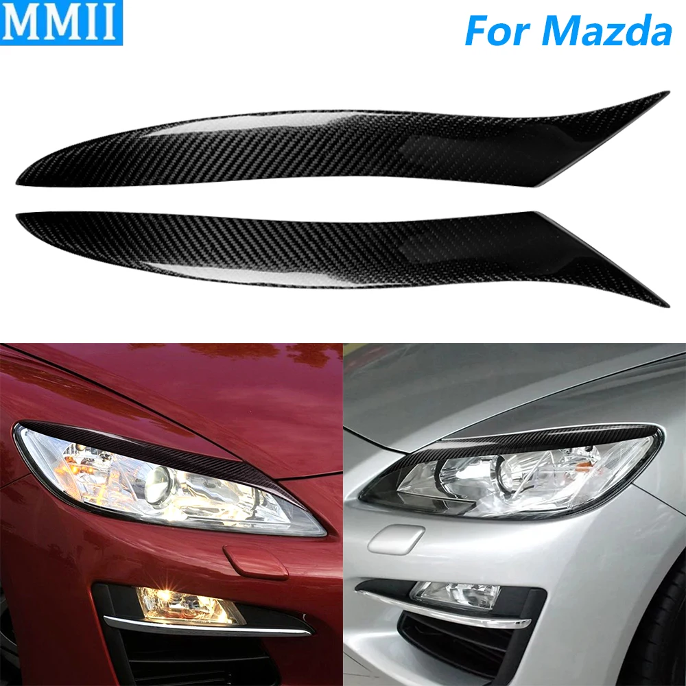 

Для Mazda RX-8 RX8 2009-2012 настоящая сухая передняя фара из углеродного волокна, крышка для век, отделка панели, модификация автомобильных аксессуаров