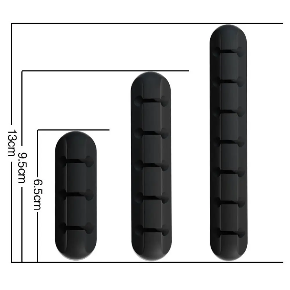 New Black Cable Organizer Flexible Silicone USB Cable Winder Desktop Tidy Management Clips For Mouse Keyboard Earphone Protector