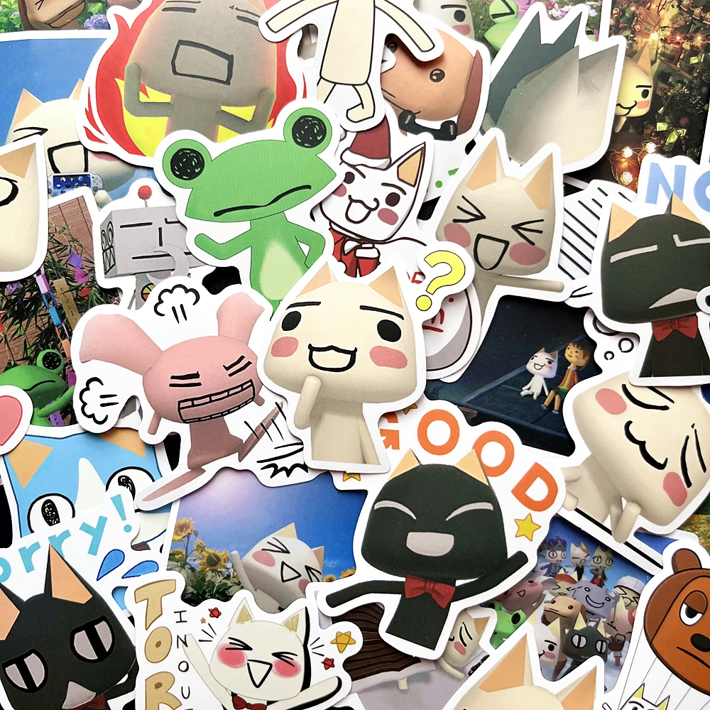 

10/50 шт., наклейки с рисунком Toro Inoue Cat, кавайные водонепроницаемые виниловые наклейки с граффити для ноутбука, гитары, чемодана, скейтборда, детей