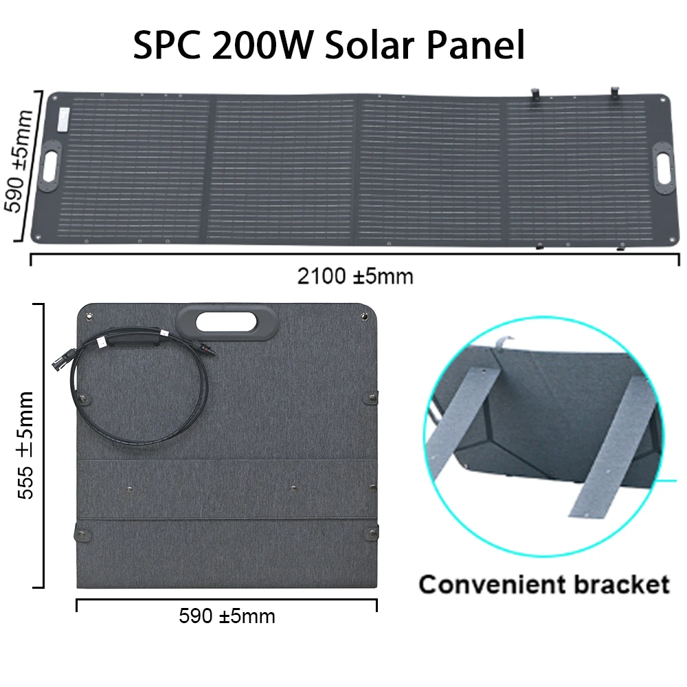 Ctolity 200w Flexible Solar Panel Complete Kit 12V-24V Portable Solar Charger Monocrystalline Panel Solar System for Camping