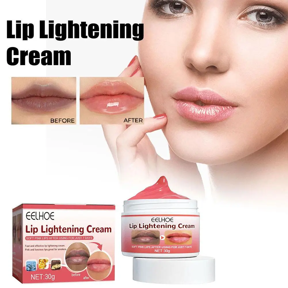 30g Lip Lightening Cream Dark Lips Bleach Lips Whiten Fade Nourish Lines Deep Lip Moisturizing Black Remove Lip Dull K8J9