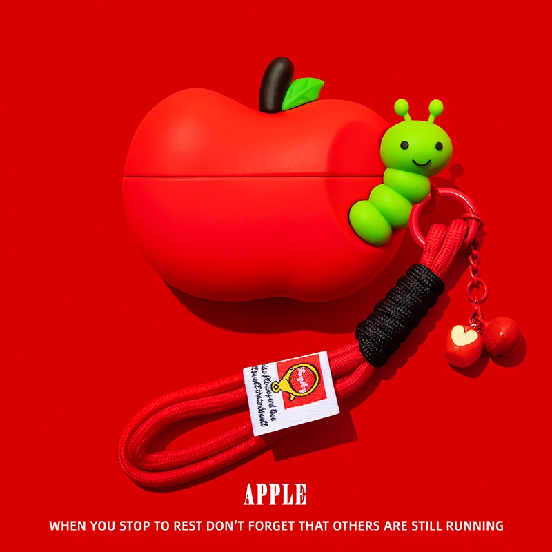 Caterpillar Fruit Case for AirPods 4 Airpod 1 2 3 Pro Pro2 Bluetooth Earbuds Charging Box Protective Earphone Case Cover