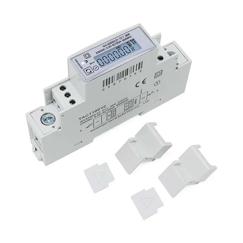 100a Enkele Fase 230V Din Rail Meter Elektriciteit Kwh Meter Multifunctionele Energiemeter Rs485 Modbus Rtu Meter Tac1100