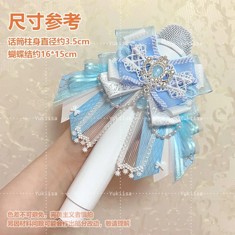 Lantern Stick Japanese Style Rhinestone Lace Rose Bow Hair Accessories Handmade Light Lolita Headdress Clip for Women Girls