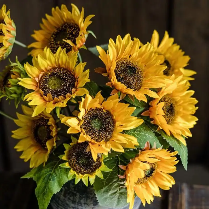 Advanced And Realistic Artificial Sunflowers, Weddings, Holiday Bouquets, Living Room Table Decorations, High-end And Realistic