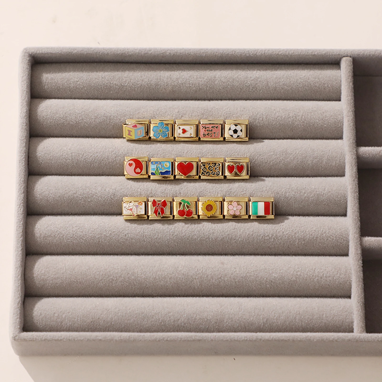 

Bow Football Tai Chi Leopard Letter You Are The Best Italian Charm Links Fit 9MM Bracelet Stainless Steel Women DIY Making Gift