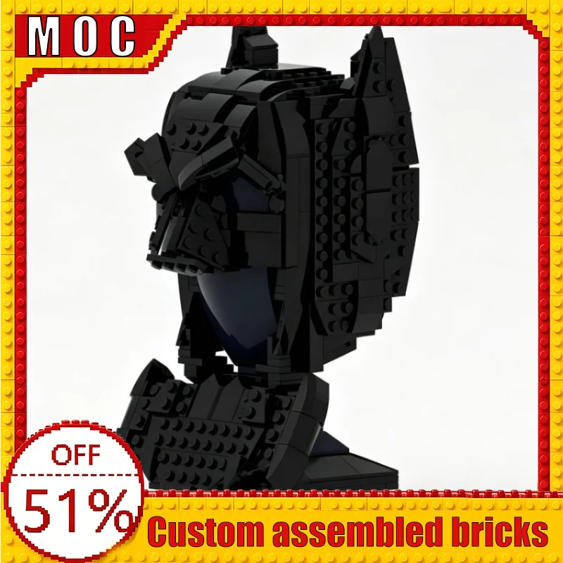 

481PCS DC Famous Comics Cowl Helmet Collection Custom Building Blocks MOC Model Educational Assembly Toy Birthday Gift Display
