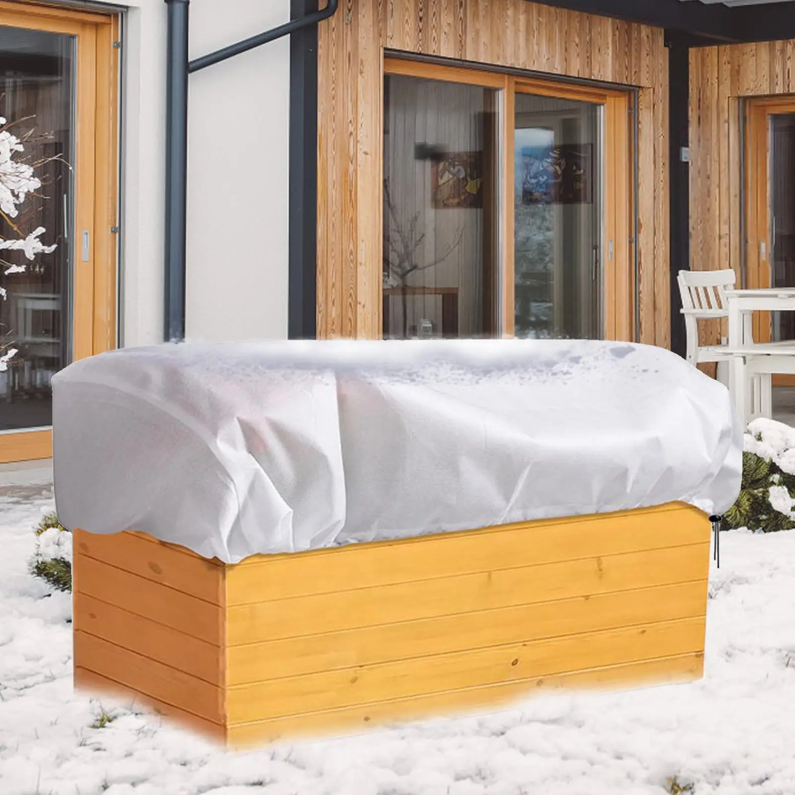 

Winter Plant Covers Freeze Protection 59 X 15.7 X 17.7 Inch Raised Bed Cover With Drawstring Non-Woven Wrap For Outdoor