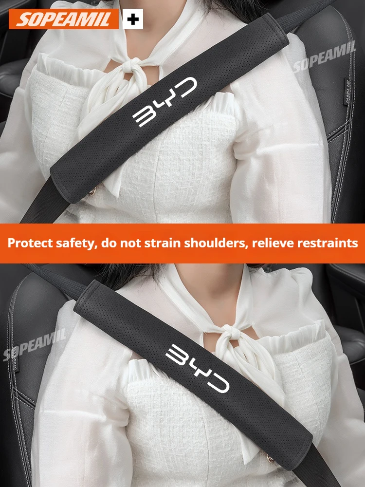 BYD Atto 3 Tang F3 E6 Yuan Plus Song Max F0 Qin G3 I3 Han Car Safety Belt Cover Suede Seat belt shoulder protector shoulder pad