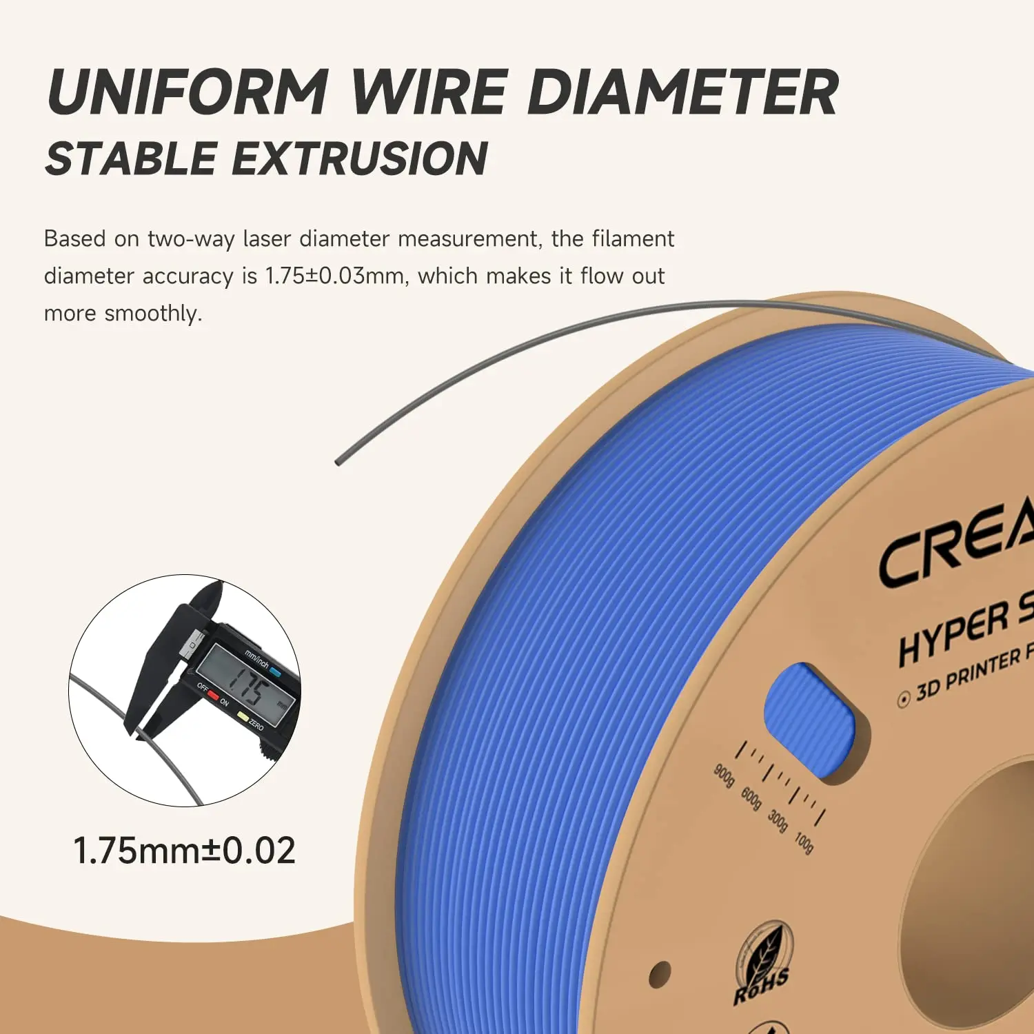 Creality Hyper PLA البلاستيك 1.75 مم 1 كجم (2.2 رطل) خيوط طابعة ثلاثية الأبعاد مصممة للطباعة عالية السرعة تناسب معظم طابعات FDM #2