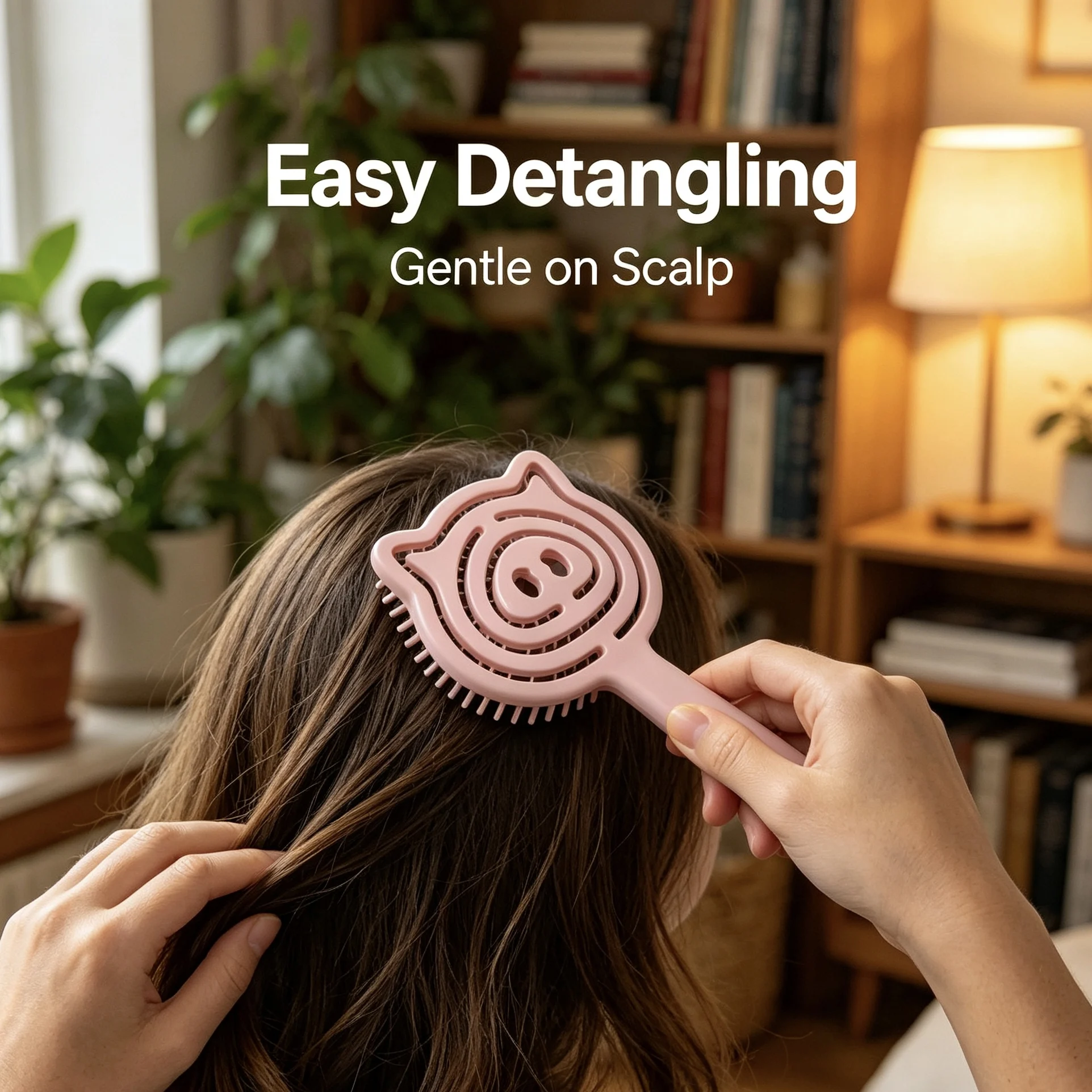 A pig-shaped hair comb suitable for long straight hair, large wavy curls, and woolen waves.