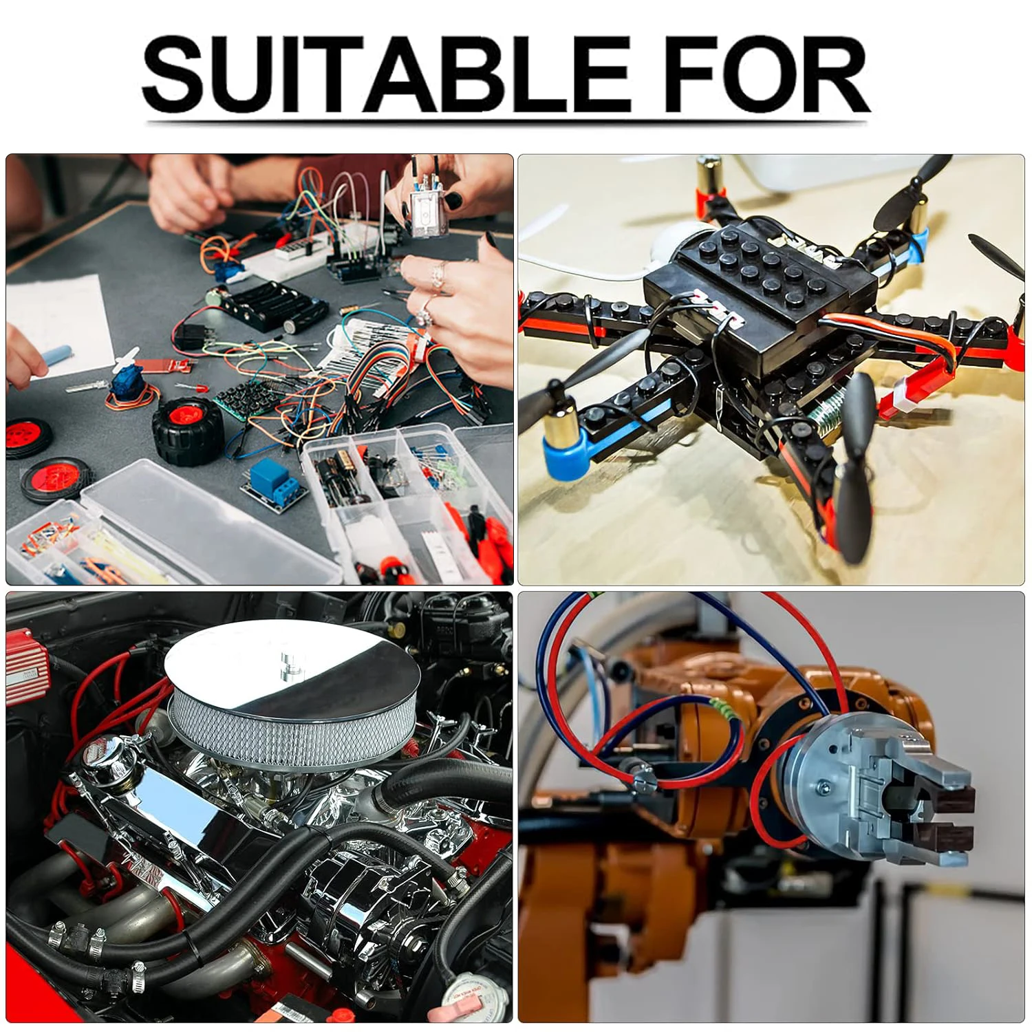 10 ألوان 5ft/10ft كل 16-18-20-22-24-26-28-30 مجموعة أسلاك كهربائية من السيليكون مرنة 18 AWG سلك نحاسي معلب مجدول