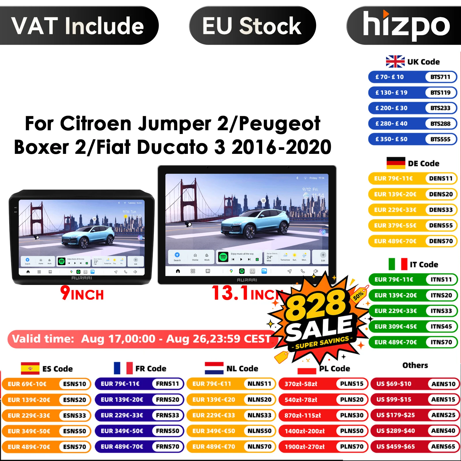 7870 Octa Core 8G+256G 13,1 Zoll Auto Intelligente Systeme Navigation GPS für Fiat Ducato Peugeot Boxer 2 Citroen Jumper 2 2016-2020 Autoradio Multimedia Video Player 4G-LTE Carplay Android Auto