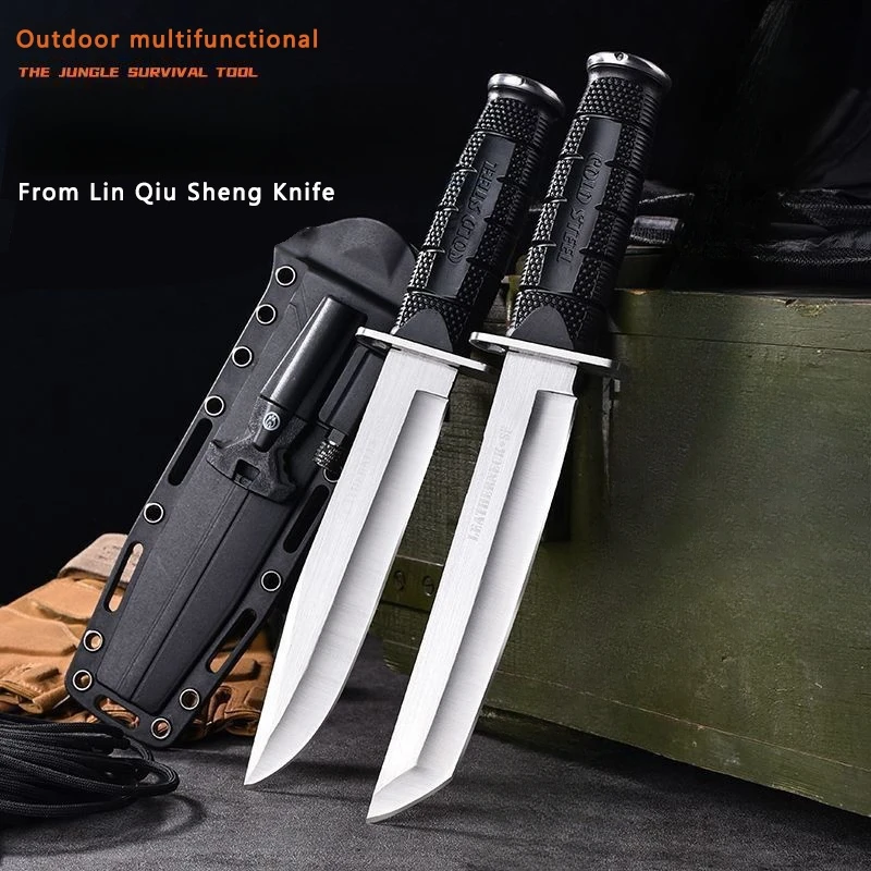 K Sheath Outdoor Straight Knife Camping Style Portable Fishing Straight Knife Fruit Knife Portable Multi-Functional Knife