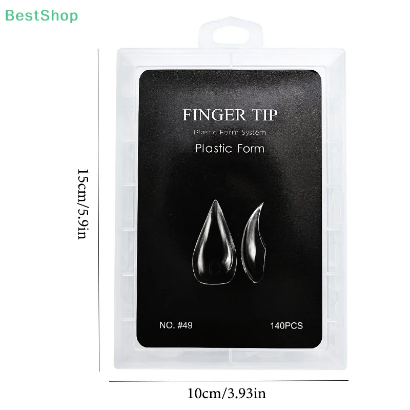 ♥ Extension d'ongles Stiletto court et incurvé, double forme, griffe de chat 3D, acrylique sculptural, moules à couverture complète, 70/140 pièces