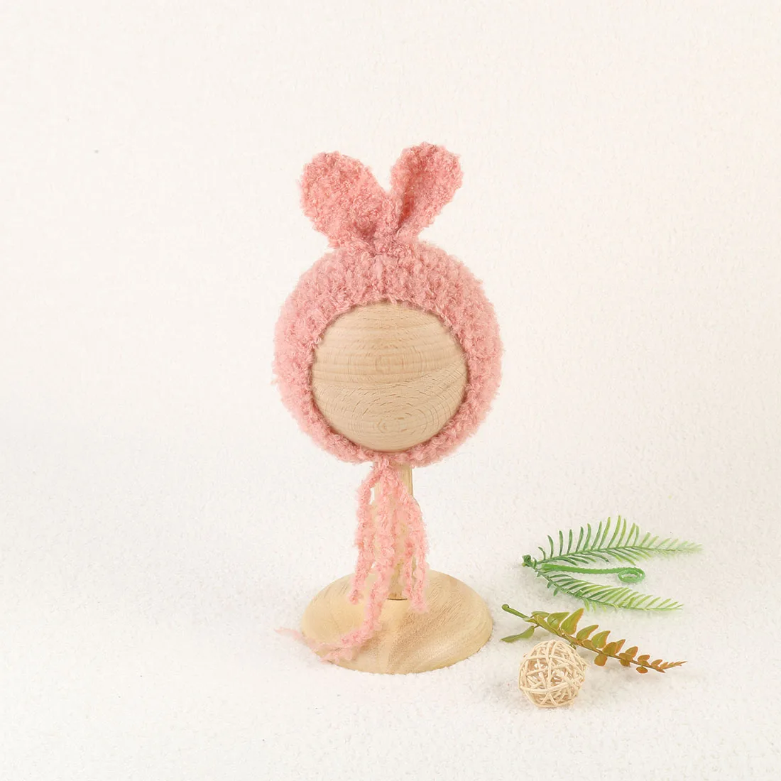 Soft Knitted Stretch Angora Rabbit Bonnet With Big Ears Newborn Photography Props Jersey Crochet Fuzzy Animal Hat Photo Shoot