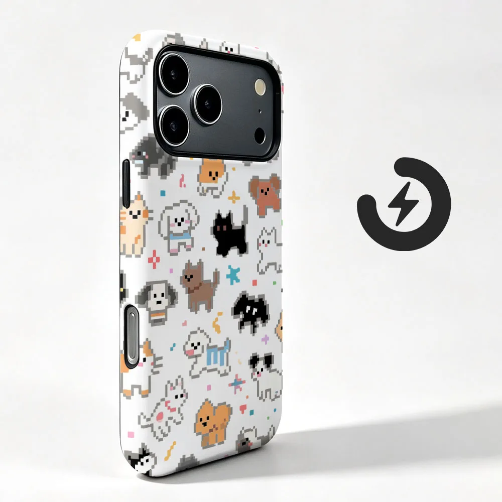 Mosaïque ‌   Coque de téléphone magnétique pour chien, étui de protection 2 en 1 avec film et pare-chocs pour Vivo S18 S50 S17 S30 S19 S20 S15 Pro