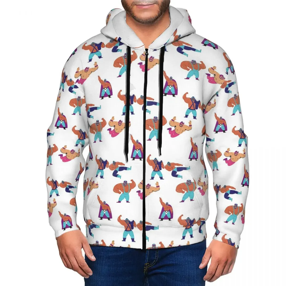 Pro Wrestling Sticker Pack 4 Zipper Hoodie Hip Hop Pullover Autumn Winter Men's Women's Sweatshirts Long Sleeve Tops