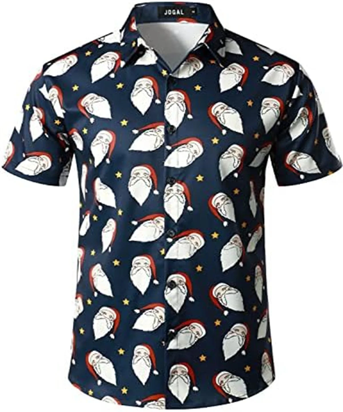 

Men's Christmas Shirt Santa Party Flamingo Casual Loose Hawaiian Shirt 3D Printed Men's Cardigan Top Men's Shirt