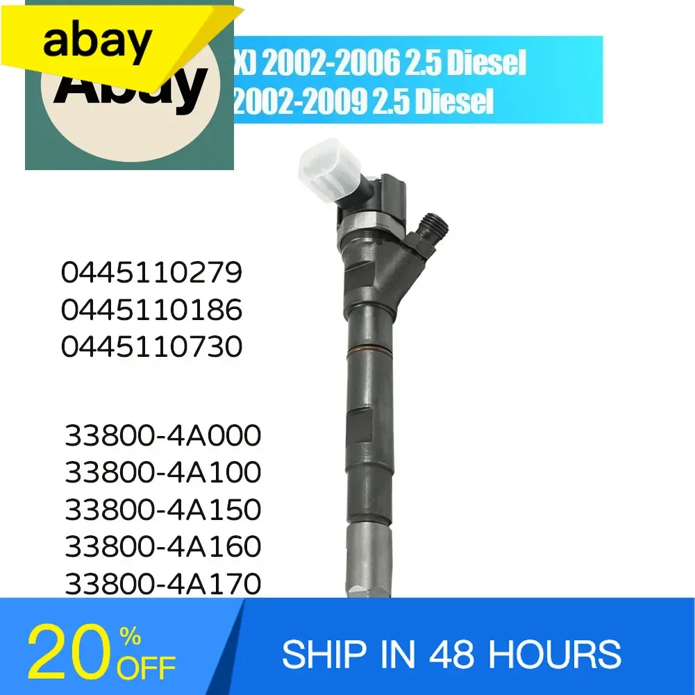 

High quality 0445110279 0445110186 0445110092 New Diesel Fuel Injector 33800-4A100 For HYUNDAI H1 (STAREX) / KIA SORENTO 2.5 CRD