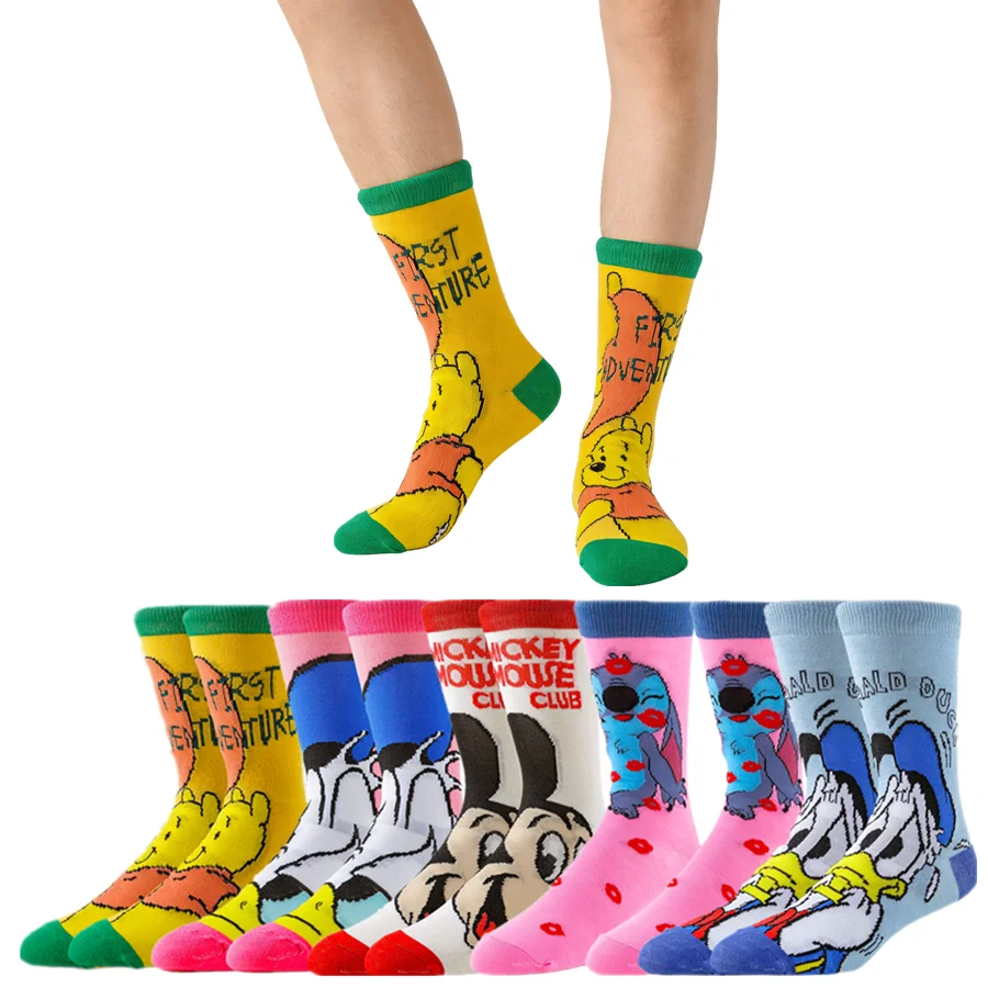 

1/5 пар Potdemiel уличная мода мультфильм аниме носки для экипажа унисекс хип-хоп забавная новинка повседневный стиль