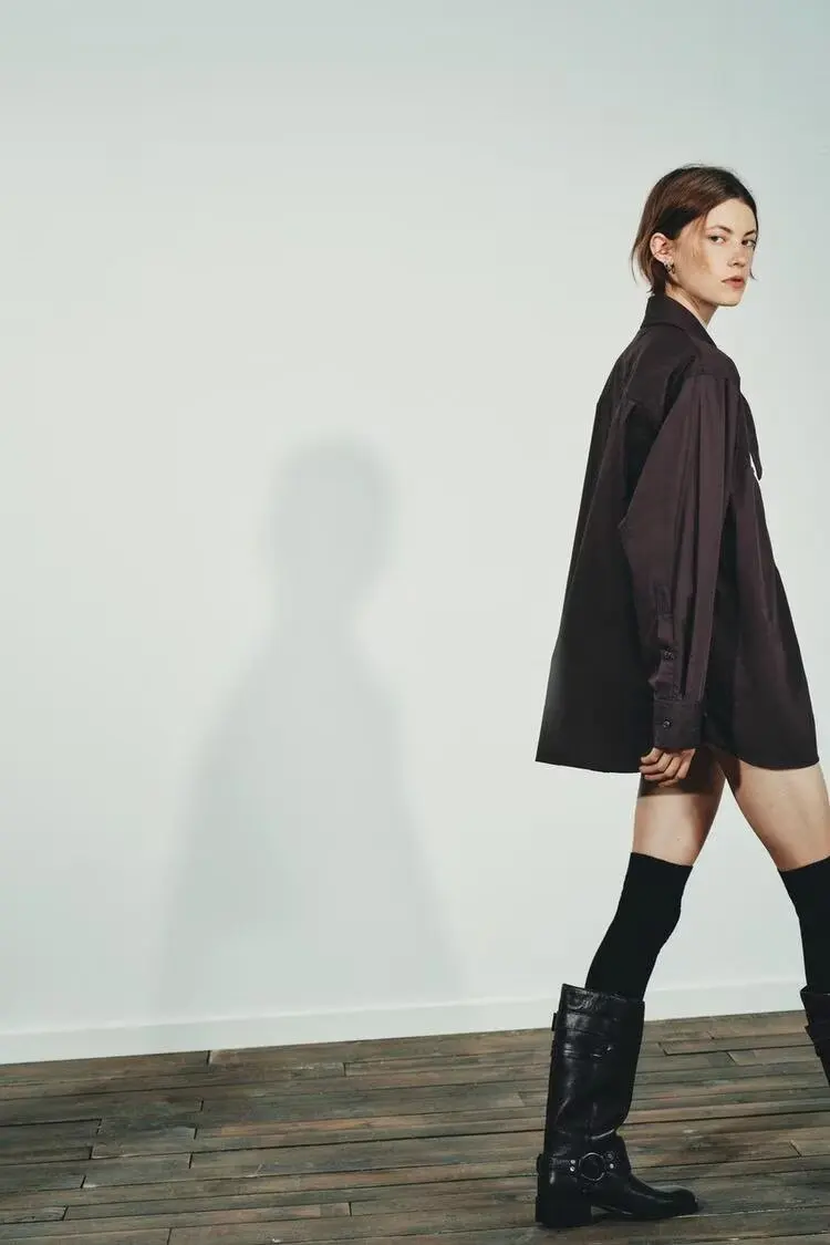 

BB6830 ZA25 autumn new women's clothing European and American style button loose button scarf bow long sleeved shirt 4661143