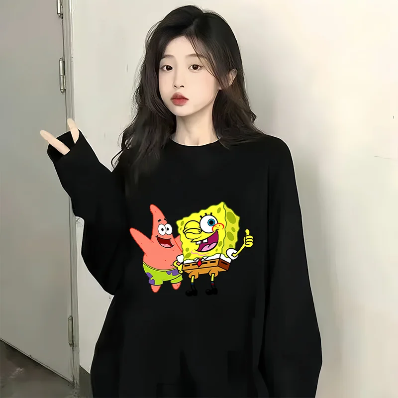 SpongeBob SquarePants Crewneck Sweatshirt Patrick Star Warm Sweatshirts Heavyweight Long Sleeve Underwear Winter Fleece Pullover