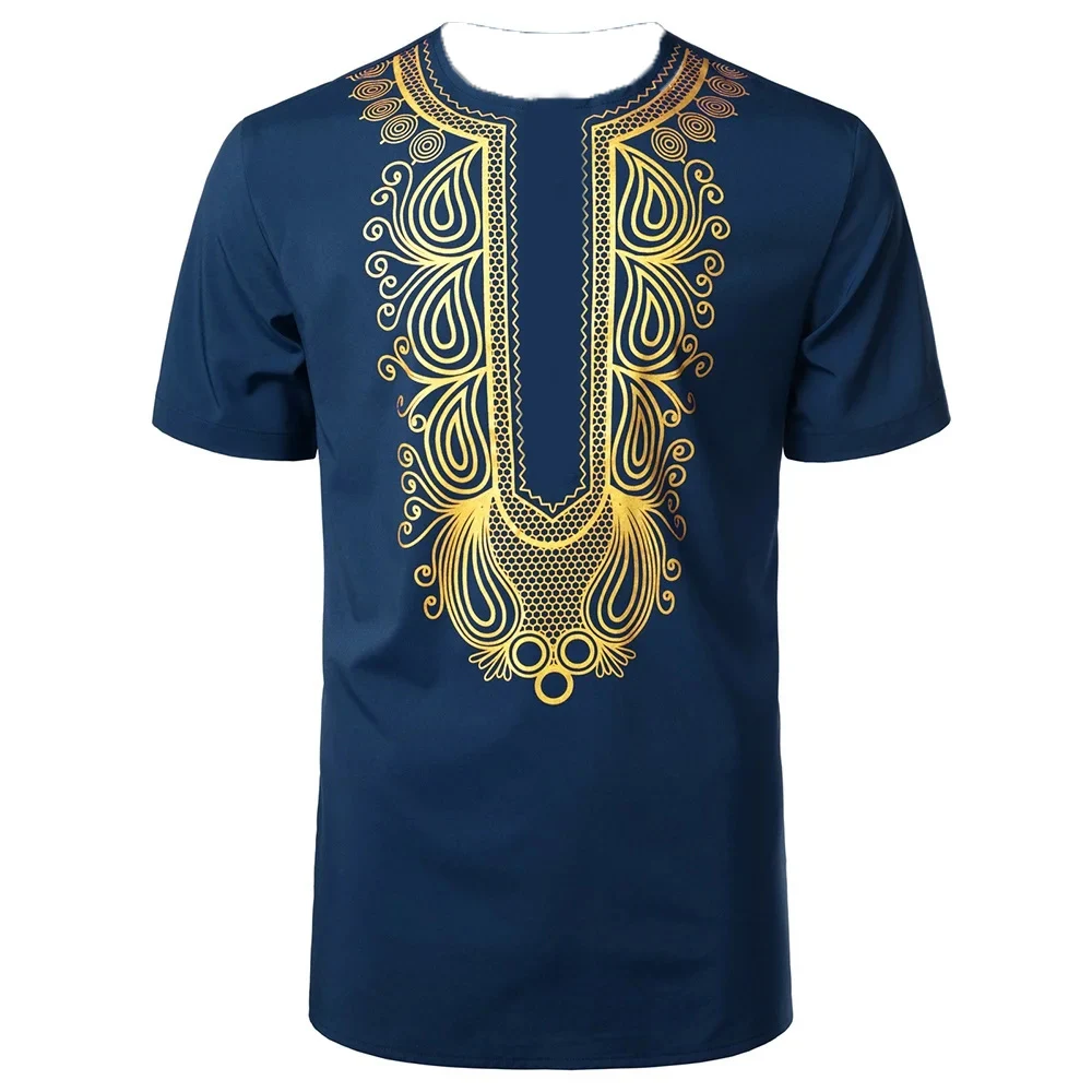 Nova camiseta masculina muçulmano tshirt estilo africano ouro carimbado camiseta 3d impresso verão feminino tshirt roupas criança camisa y2k