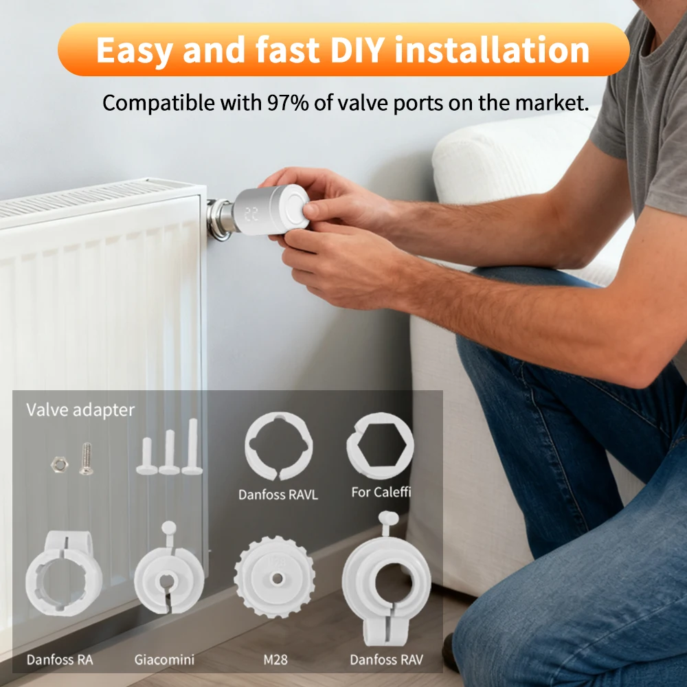 Tuya Zigbee Thermostatic Radiator Valve Zigbee Thermostat Valve Smart Radiator Valve Wifi Temperature Controller Alexa Google