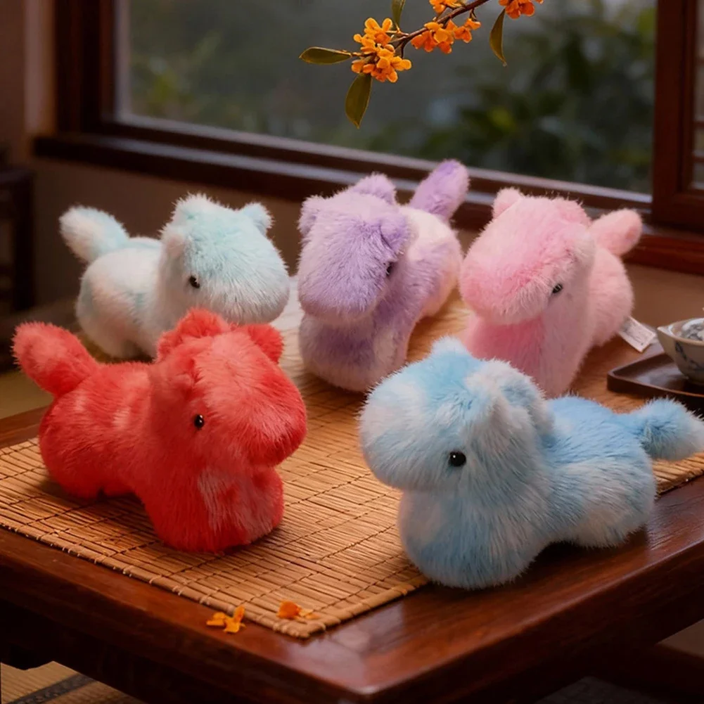 2026 25cm caballo colorido juguete de peluche Año Nuevo mascota caballo muñeco de peluche encantador regalo de Año Nuevo regalo de Navidad para niños niñas