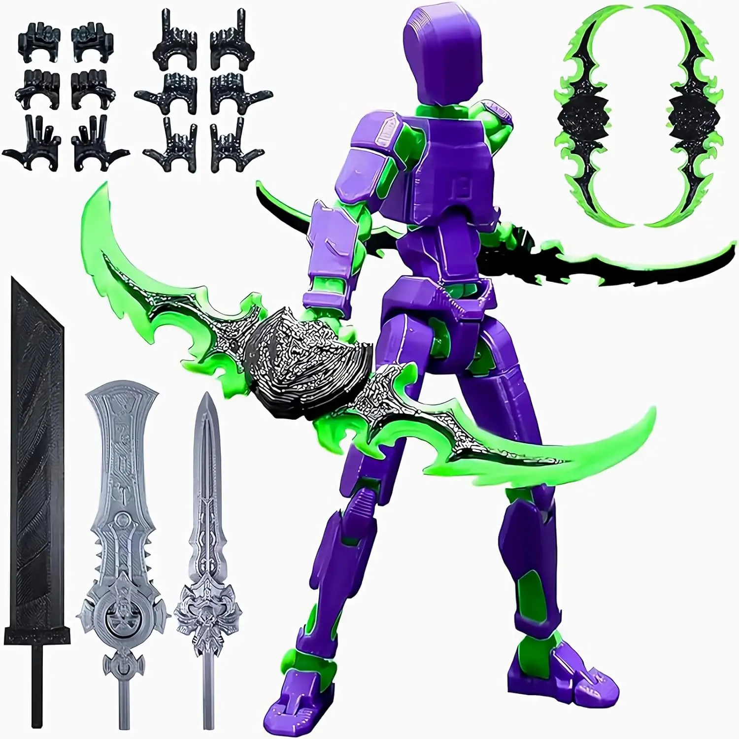 Assembled T13 Action Figure Set,Giant Sword Titan 13 Robot Action Figure 3D Printed Fidget Toy for Game Lover Collector Decor