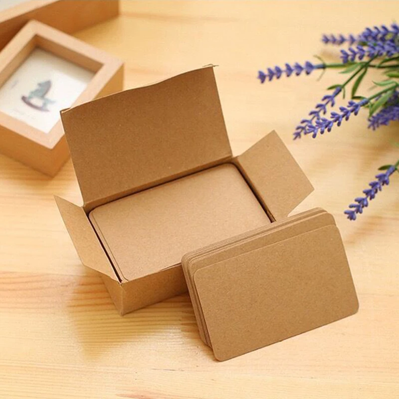 【100PCS】 Boxed Blank Card Greeting Card Postcard Graffiti Bookmark Message Card Small Note Pad