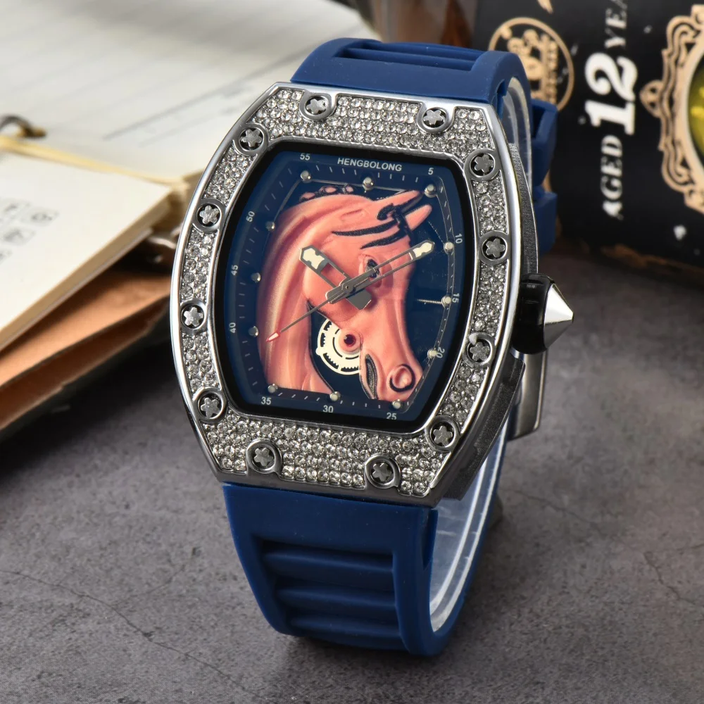 Luxury man new PU quartz watch for male personality cool trend high quality male quartz wristwatches