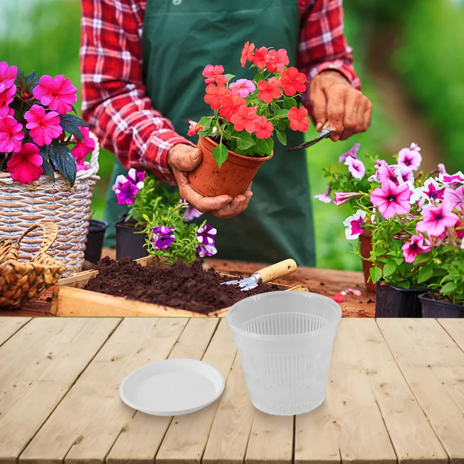 

Outdoor Planting Indoor Planting Clear Flower Pot Plant Repotting Pot Clear Plastic Pots For Small Indoor Plants