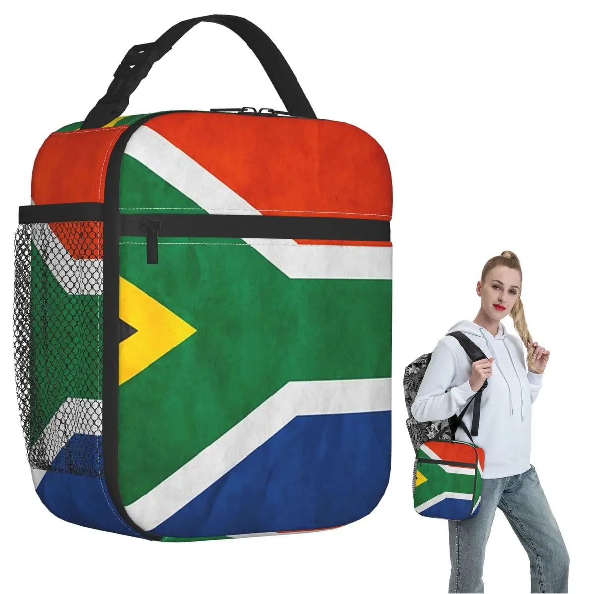 South Africa Flag National Flag Of South Africa Insulated Lunch Bag for Women Kids Leakproof Food Boxes Thermal Lunch Box Tote