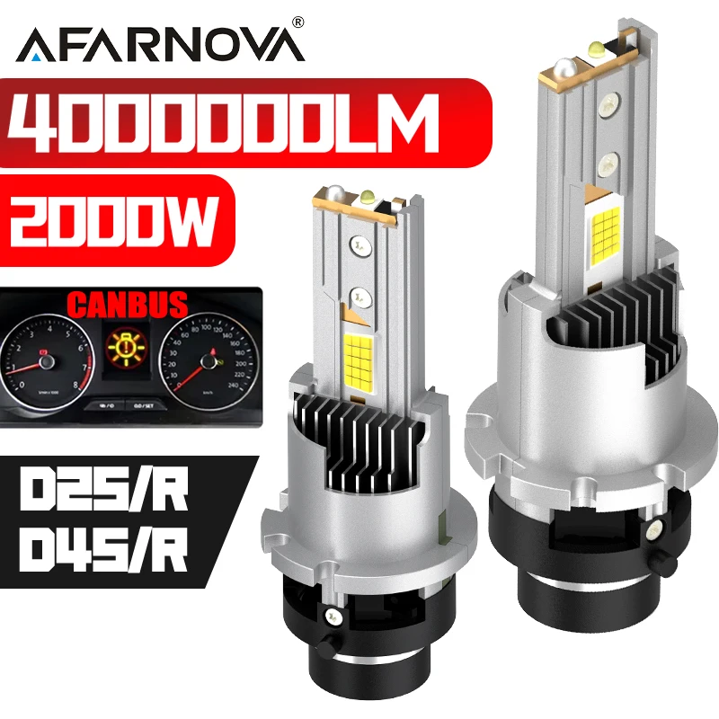 

2PCS D2S Led D4S Car Headlight HID Xenon 1:1 D2R D4R Canbus Super Bright 2000W 4000000LM Car Bulb Fog Light Plug and Play 12V