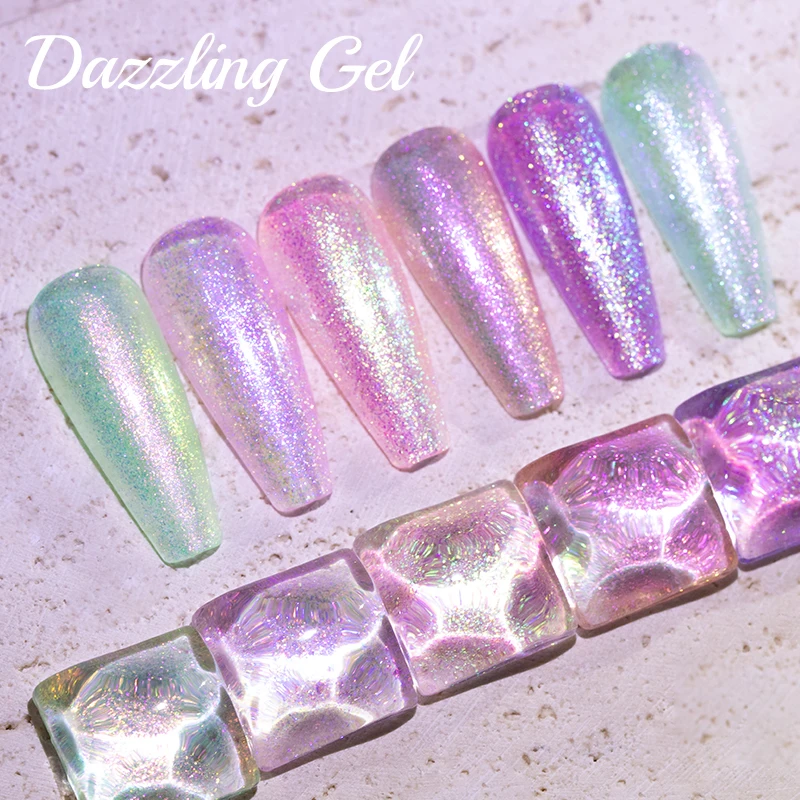 5.5 мл Aurora Chameleon Glitter Dazzling Pearl Gel Nail Polish Shimmer Mermaid Nail Gel Soak Off UV LED Semi-Permanent Varnish