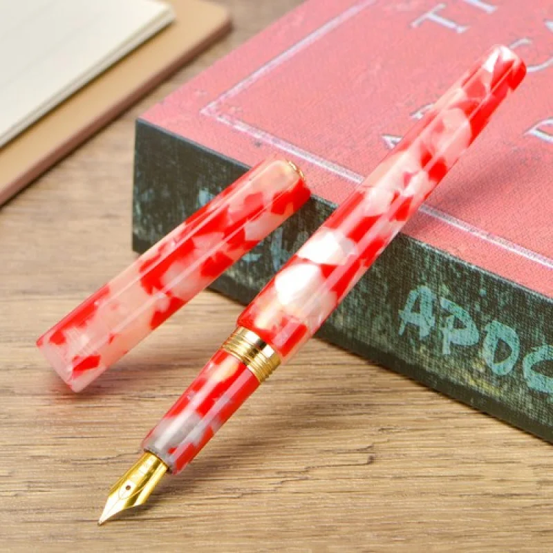 

A+ Fuliwen Шестиугольная акриловая перьевая ручка с тонким наконечником и конвертером Подарочная ручка для письма