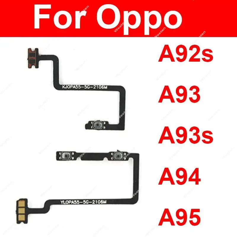 Volume Power Flex Cable For OPPO A92S A93 A93S A94 A95 4G 5G On OFF Power Voulme Side Buttons Keys Switch Flex Cable Parts