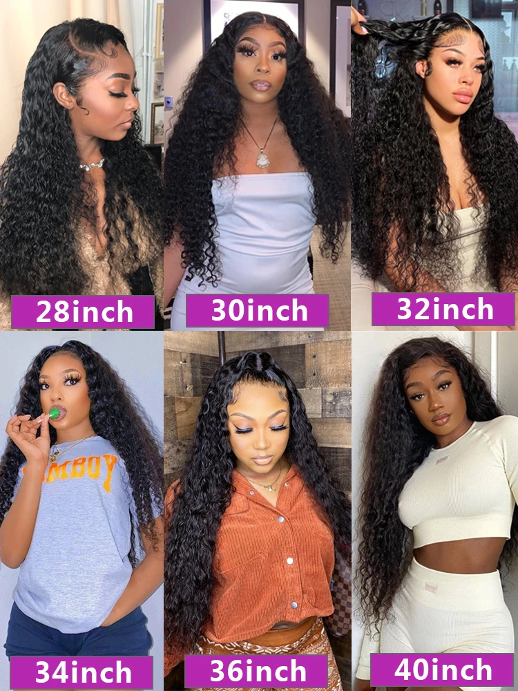 30 40 Inch Transparent Deep Wave 13x6 360 HD Lace Frontal Human Hair Wig 13x4 Water Curly Human Hair Lace Front Wig For Women