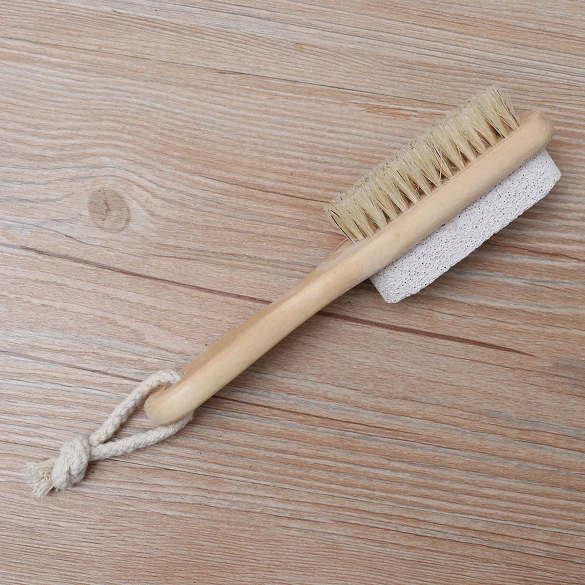 1 Pc Dubbelzijdig Pedicure Bestand Draagbare Houten Handvat Puimsteen Voor Eelt Dode Huid Verwijderen Voet Scrubber Peeling tool