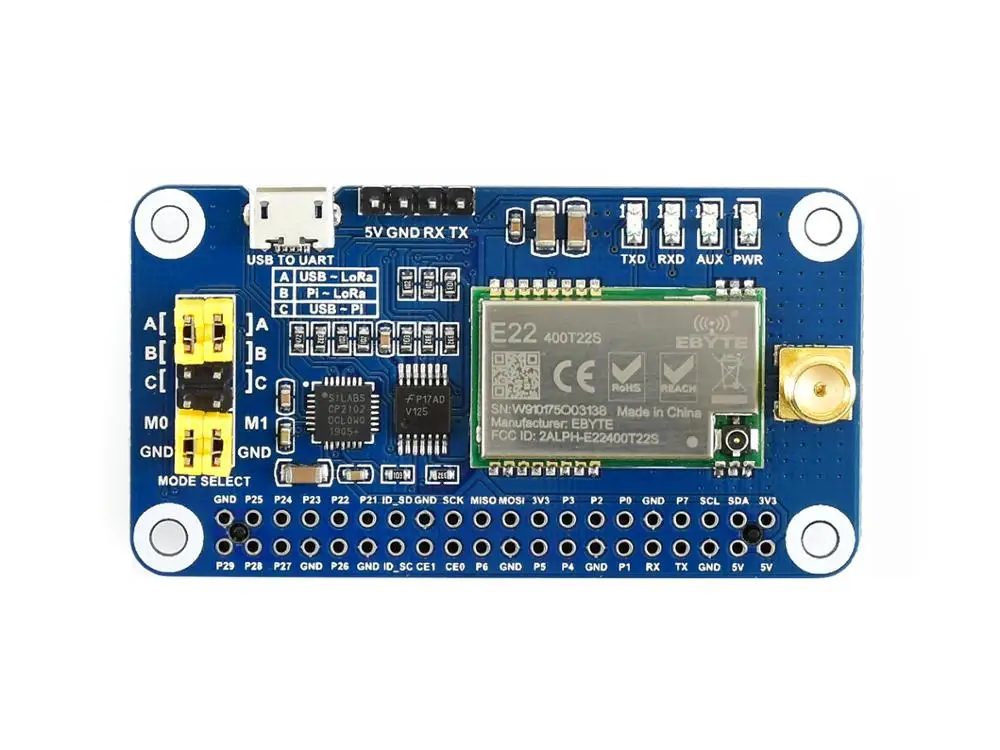 Imagem -06 - Waveshare Lora Hat para Raspberry pi Spread Spectrum Modulação 470mhz Frequency Band Sx1268