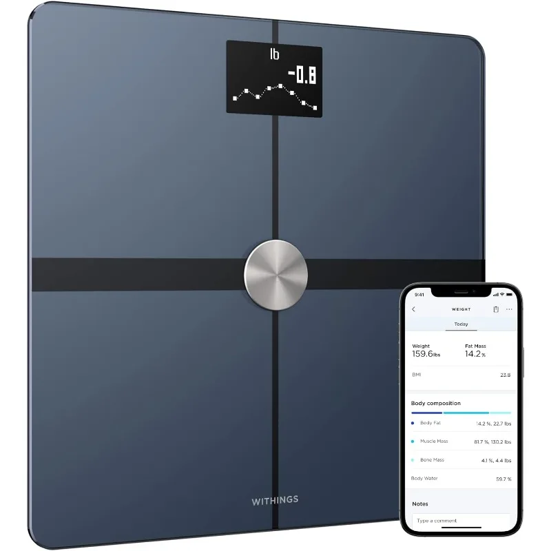 Withings Body+ Wi-Fi bathroom scale for Body Weight Digital Scale and Smart Monitor Body Composition Scales