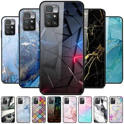 For Xiaomi Redmi 10 2022 Case Tempered Glass Hard PC Back Cover for Redmi 10 Prime / Redmi10 5G 10C 12C 10A 9A 9C Phone Cases