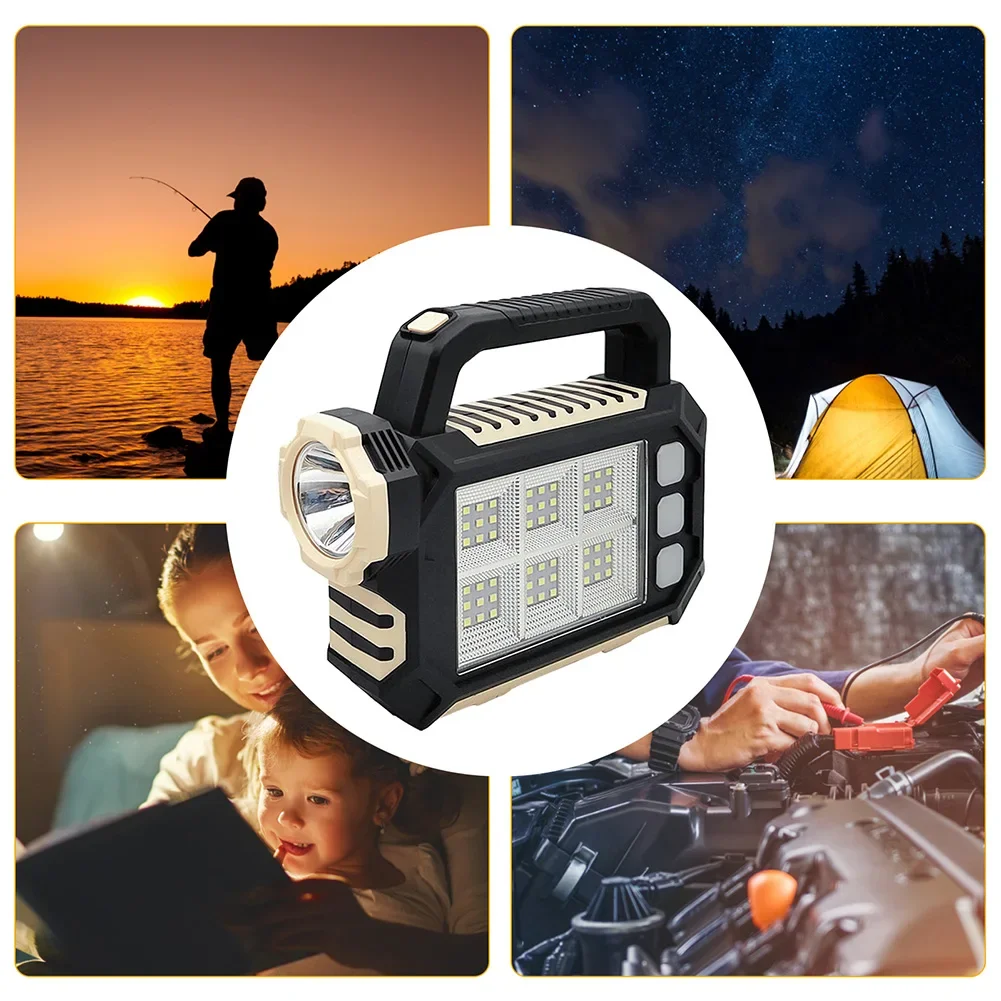 Handheld Flashlight Strong Light Emergency Work Lamp Emergency Camping Lamp USB Rechargeable 1200mAh for Fishing Outdoor Camping