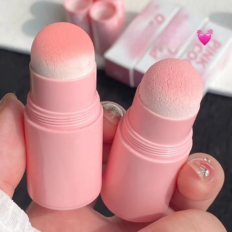 Yunrou Soft Nebbia Fard Stick Colore rosa naturale Fard Stick Viso Fard Patting Powder Blushers per le guance Carino stile coreano