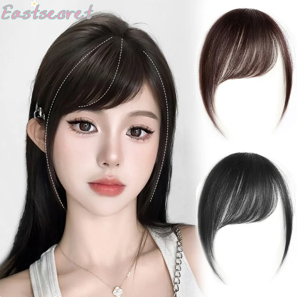 EASTSECRET Synthetic Air Bangs Hairpiece Women Mini Fake Bangs Black Brown Hairpiece Extension For Girls